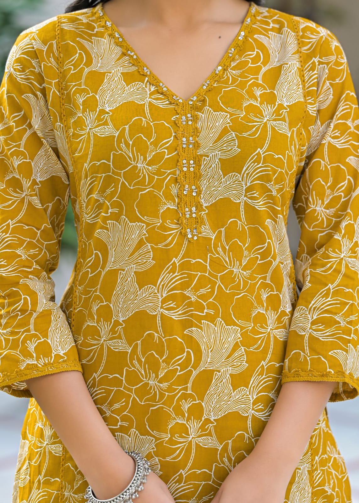 Floral Print Cotton Straight Kurta Set with Pant & Dupatta – Ready to Wear Ethnic Set