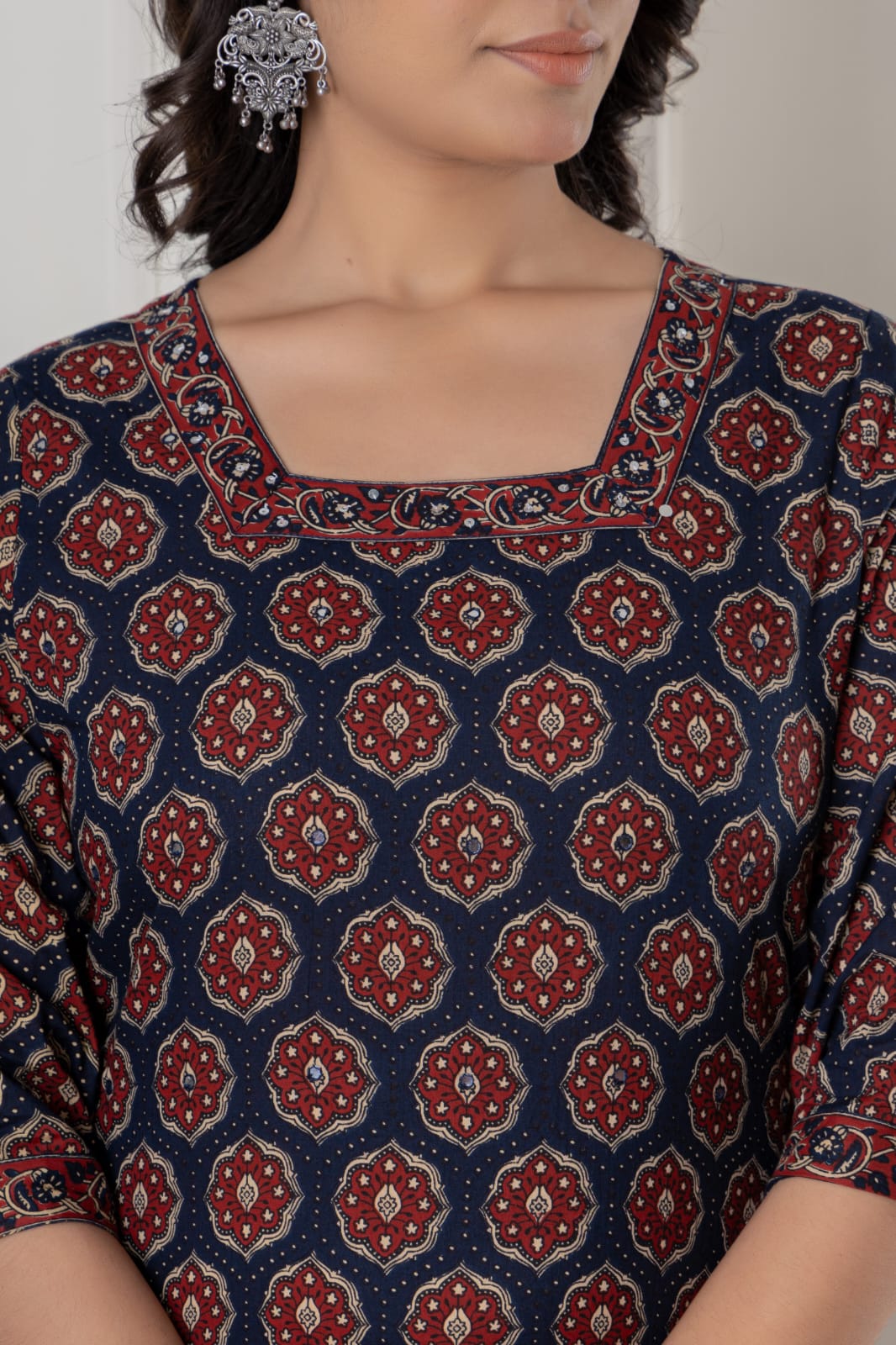 Cotton Straight Kurti Set for Women – Printed Kurta with Pant and Dupatta