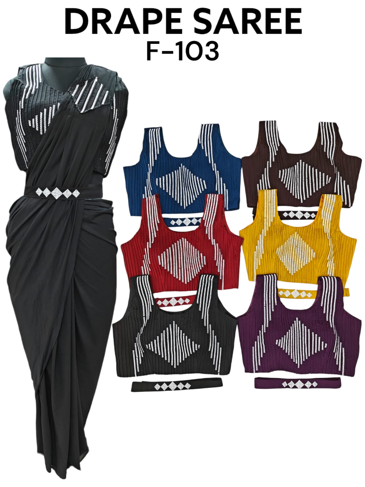 One-Minute Saree readymade – Style Made Easy! F-103