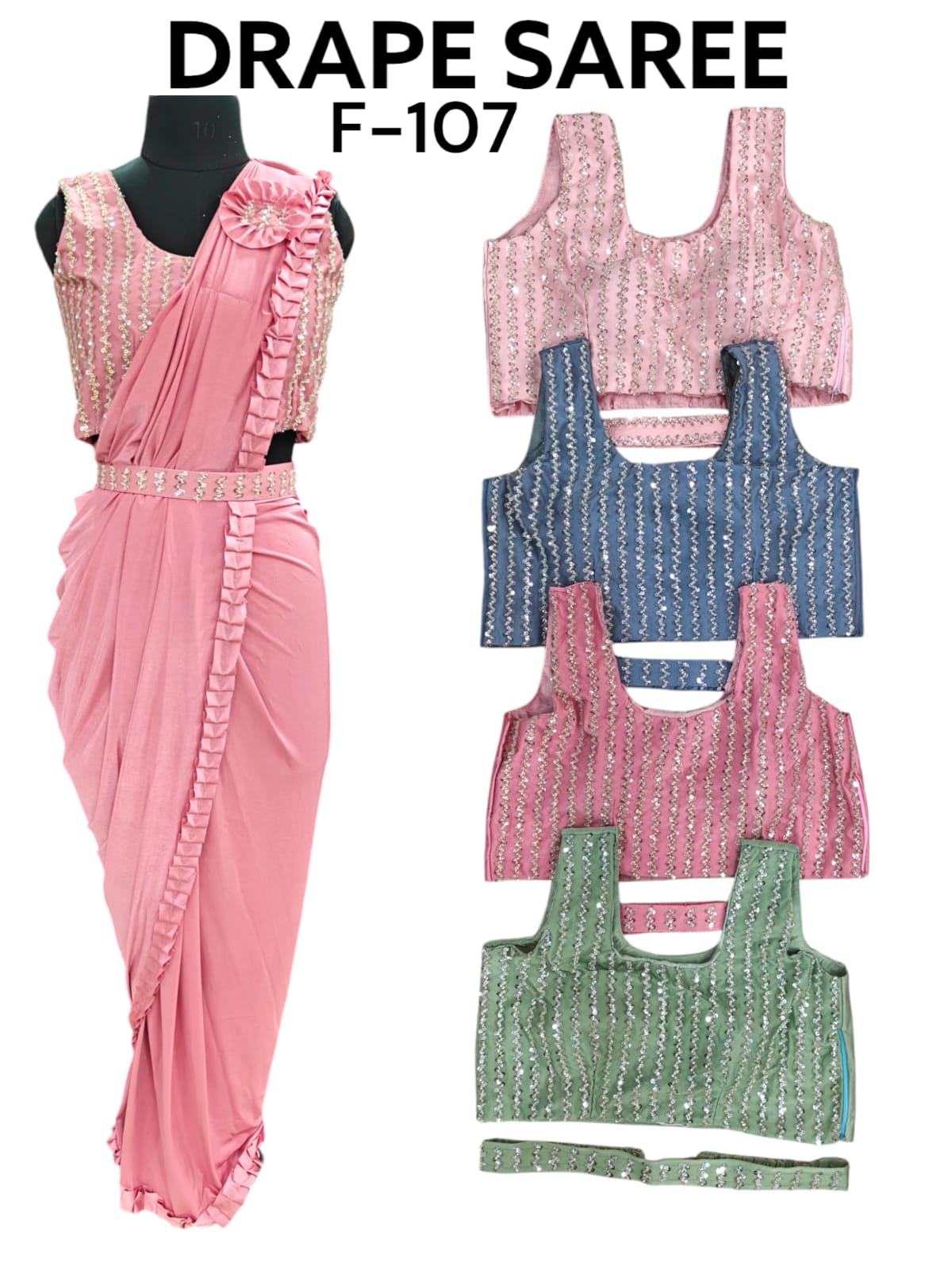 One-Minute Saree readymade – Style Made Easy! F-107