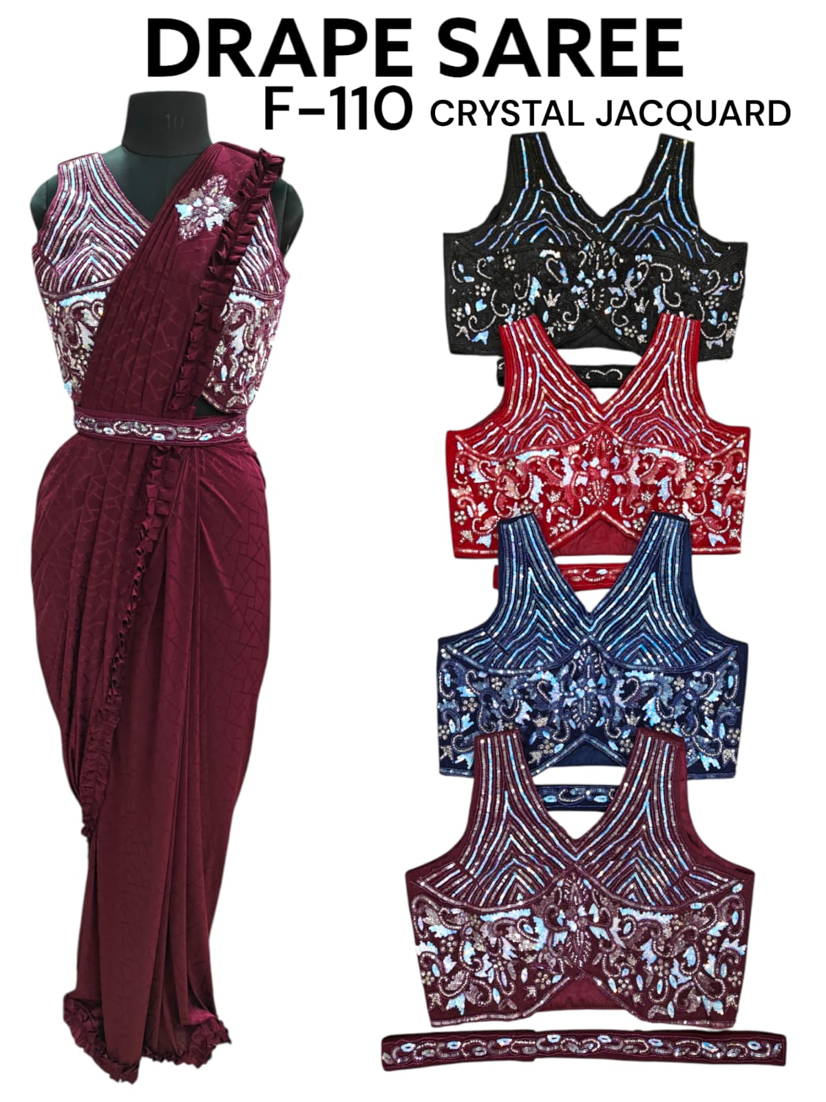 One-Minute Saree readymade – Style Made Easy! F-110