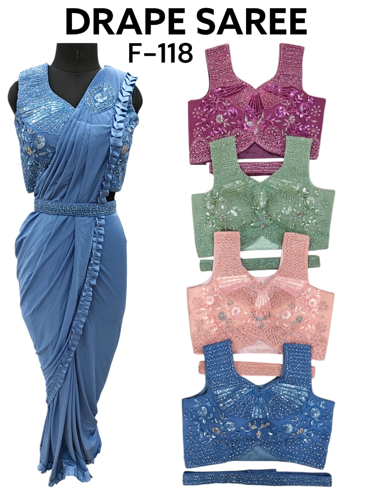 One-Minute Saree readymade – Style Made Easy! F-118