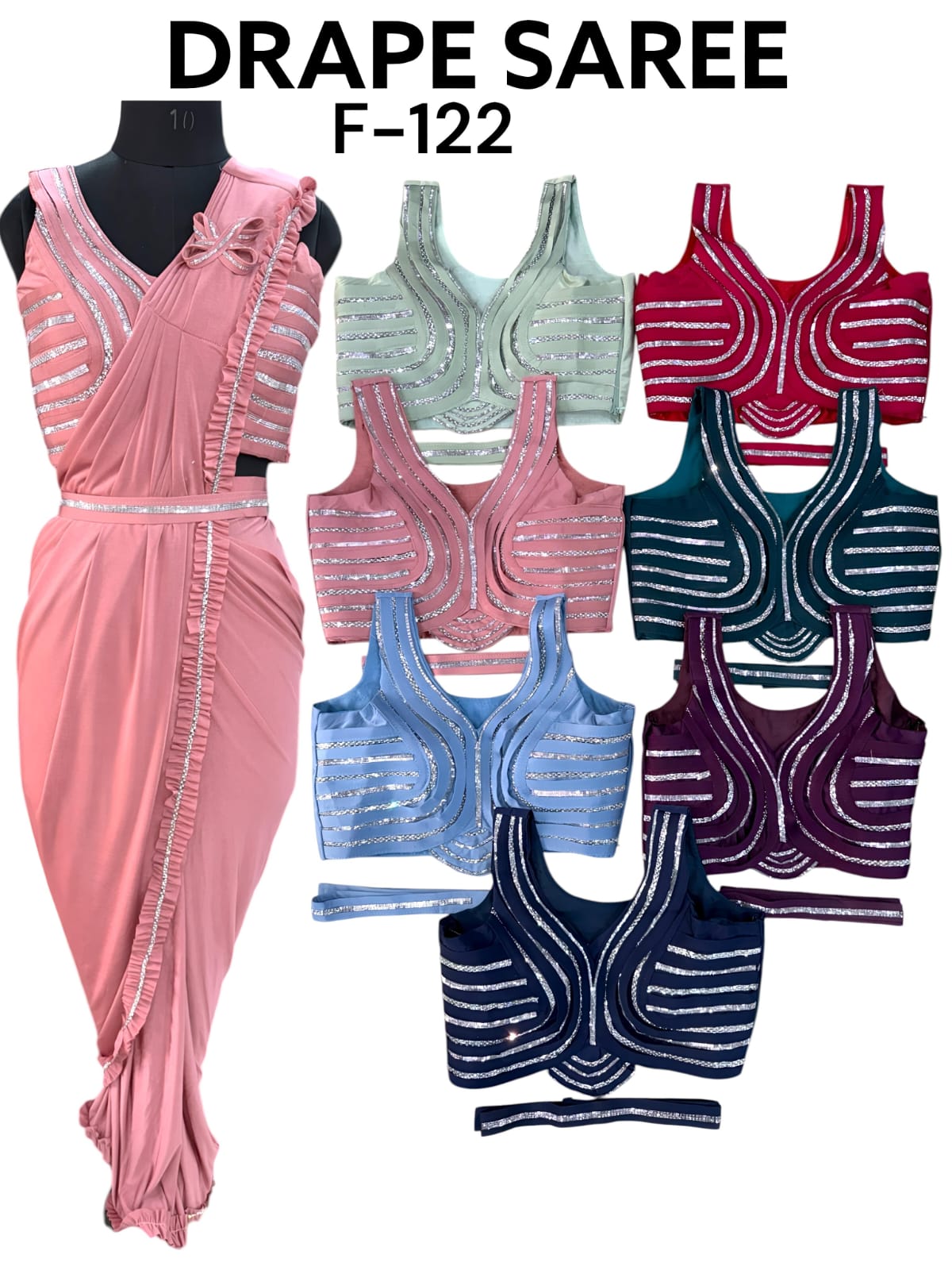 One-Minute Saree readymade – Style Made Easy! F-122