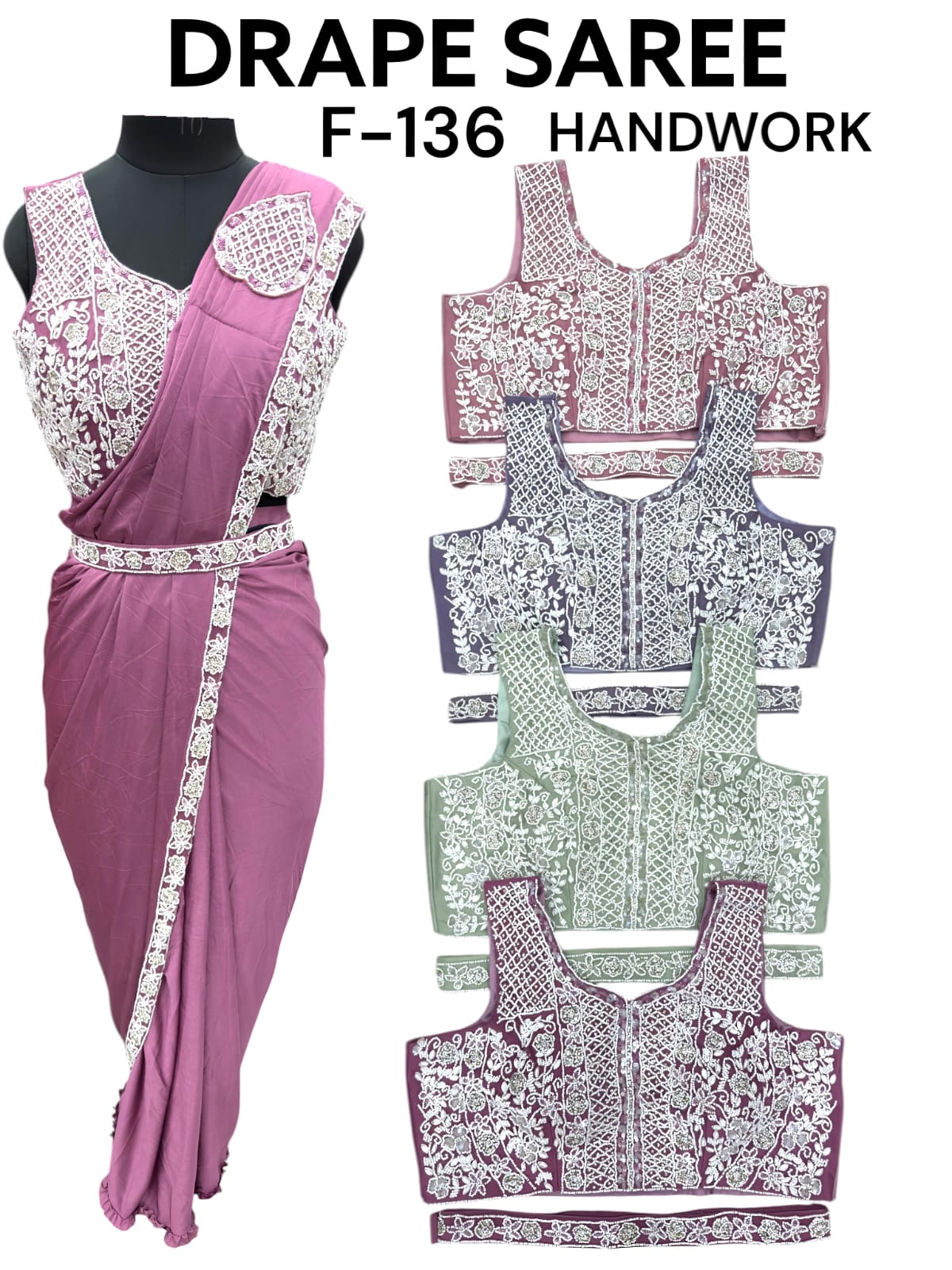One-Minute Saree readymade – Style Made Easy! F-136